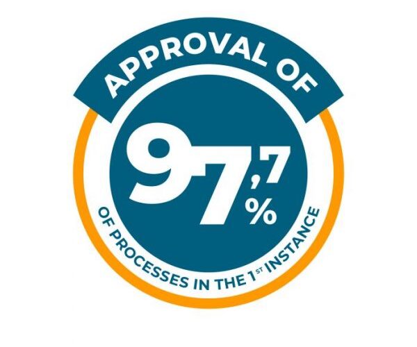 Approval of 97,7% of processes in the 1ª instance